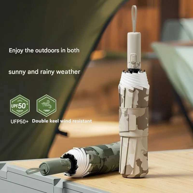 Fully Automatic Camouflage Umbrella for Men Enlarged Thickened Reinforced Large Size Wind-resistant Foldable Business UmbrellaM251122
