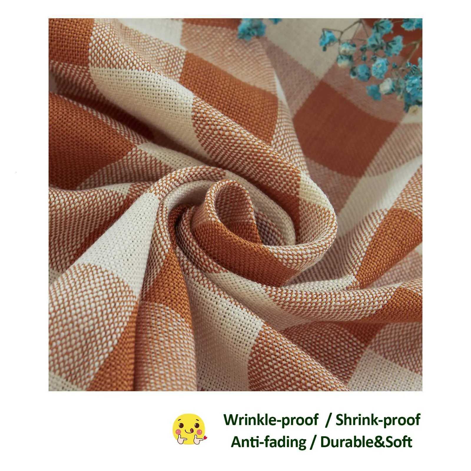 Rustic Plaid Thanksgiving Tablecloth-Country Check Cotton Table Cloth for Spring Fall Farmhouse Kitchen Restaurant Decor C251122