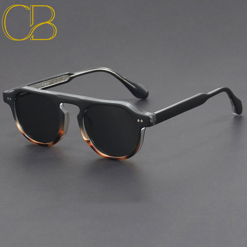 Pilot Vintage Sunglasses Brand Genuine for Men Fashionable Tortoiseshell Acetate High Quality Shades for Women Retro Punk in Trend Outdoor, CB Fashion
