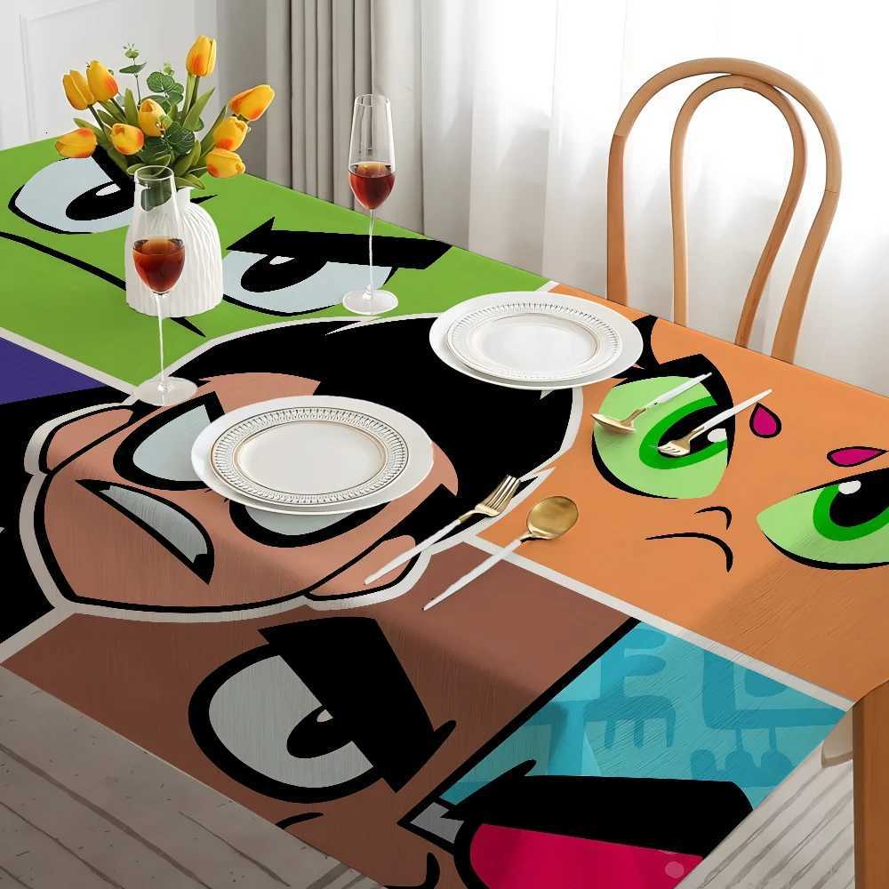 Teen T-Titans Cartoon TableCoverTableclothBirthdayTableClothThemeBirthdayTableDecorationsPartyDecor C251122