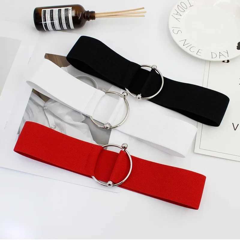 Belts for Women Simple Waist Elastic Ladies Band Round Buckle Decoration Coat Sweater Fashion Dress Waistband J251122