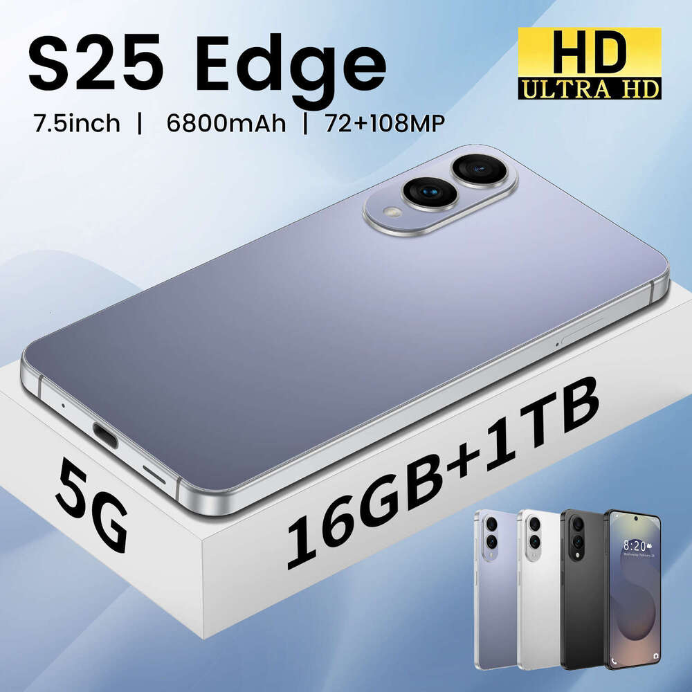 S25 Edge Mobile Phone16GB+1TB Large Screen 7.5Inch Android 14 6800mAh 72MP+108MP New Hot-Selling High-End Smartphone