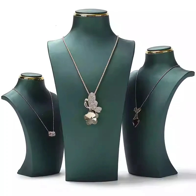 PU Leather Necklace Jewelry Display Stand Neck Bust Modelfor Boutique Store Po Props Counter Display Organizer 251118