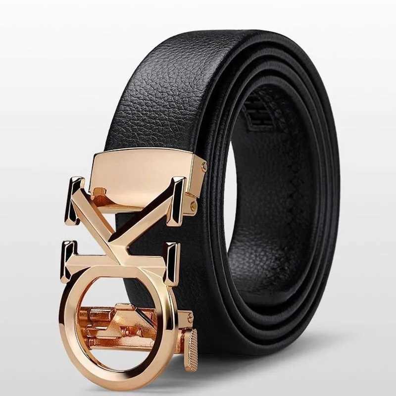 Mens Belt Metal Automatic Buckle Casual Leather Luxury Designer Cowhide Belt Mens Womens Same Style Leather Belt J251122