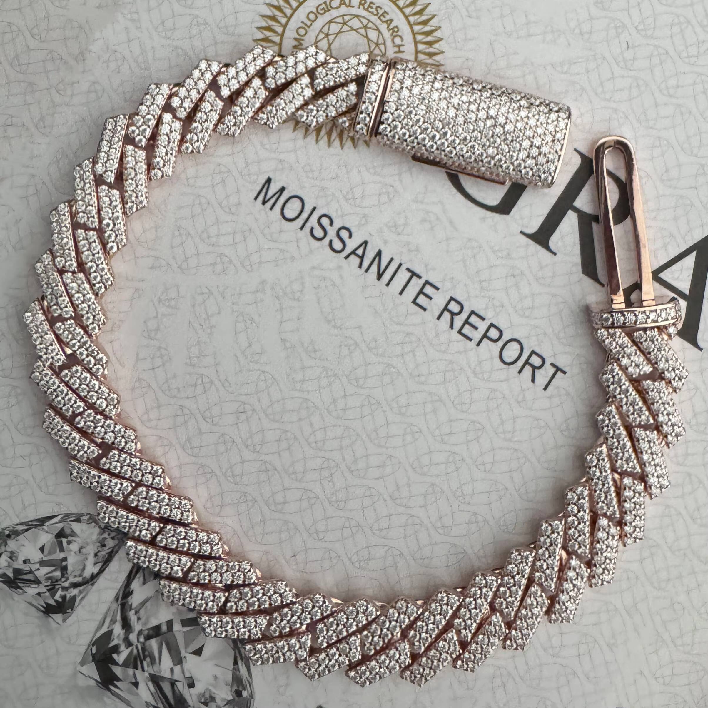 Luxury 12mm Moissanite Bracelet Men 925 Sterling Sliver Hip Hop Vvs Iced Out Diamond Cuban Link Bracelet