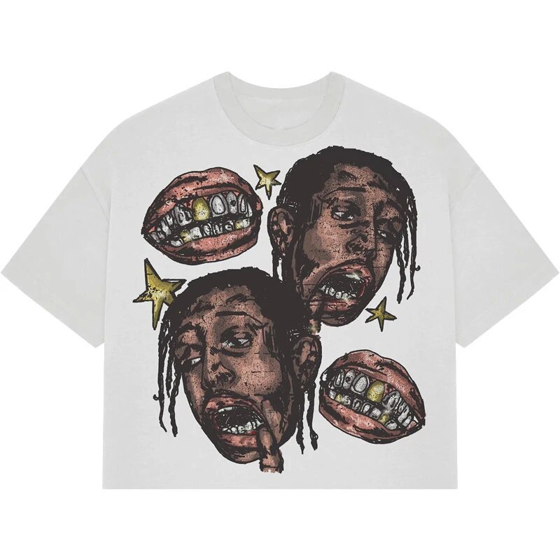 Designer Y2K T Shirt Streetwear Men Women Clothing Cartoon Graphic Print Short Sleeve Harajuku Hip Hop Trendy New T Shirt