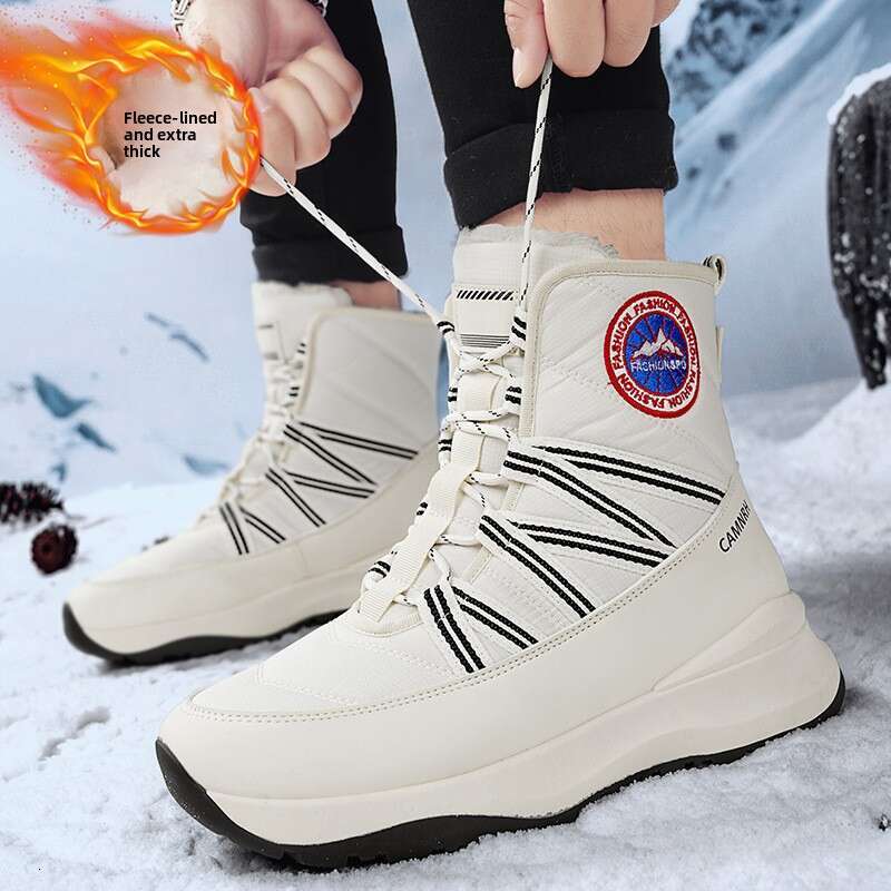 Fashion Classic Designer Boots for Men and Women Warm Winter Snow Boots Fleece-Lined Thickened Non-Slip Cotton Shoes Men's High Top Lace-up Outdo