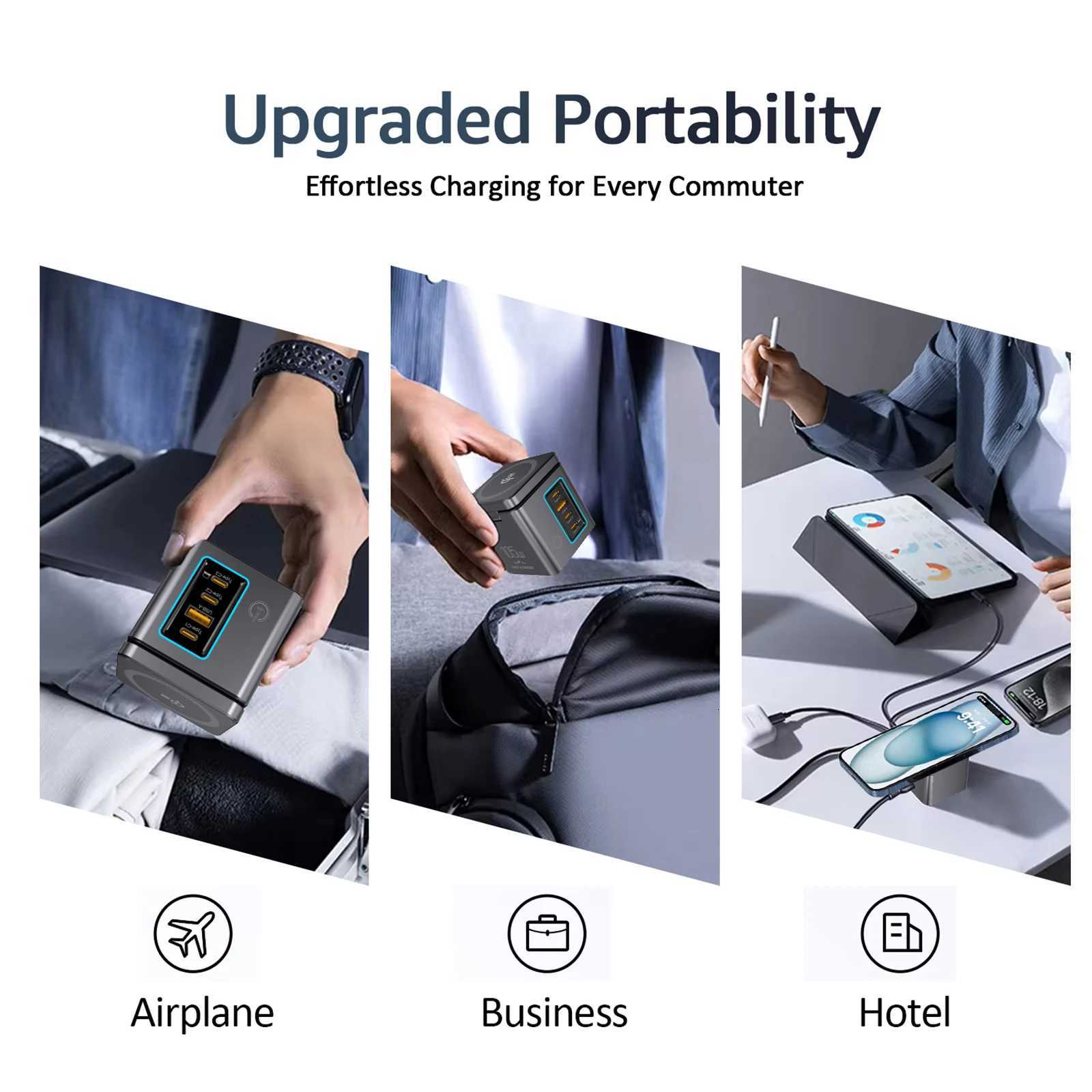 NEW GaN 6 in 1 105W Magnetic Wireless Charger St5W Fast Wireless Charging Desktop Dock Station For iPhone16 15 14 13 Airpod Y251122