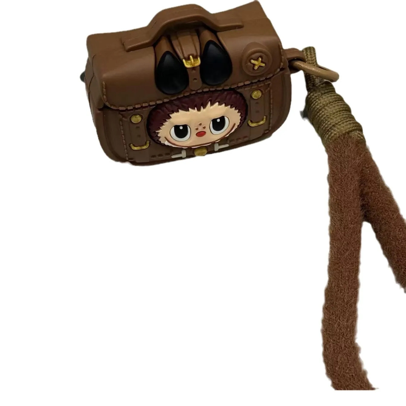 Creative mini cartoon briefcase keychain pendant headphone bag 250421