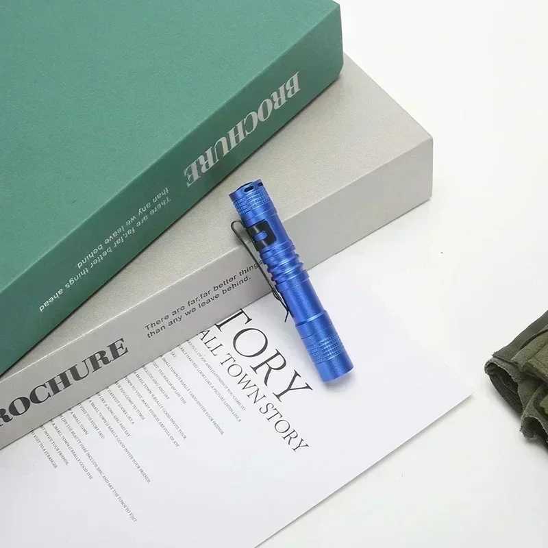 Portable mini LED pen-shaped flashlight with a pen clip, suitable for handheld use, an ultra-small portable flashlight, suitable for emergency lightin