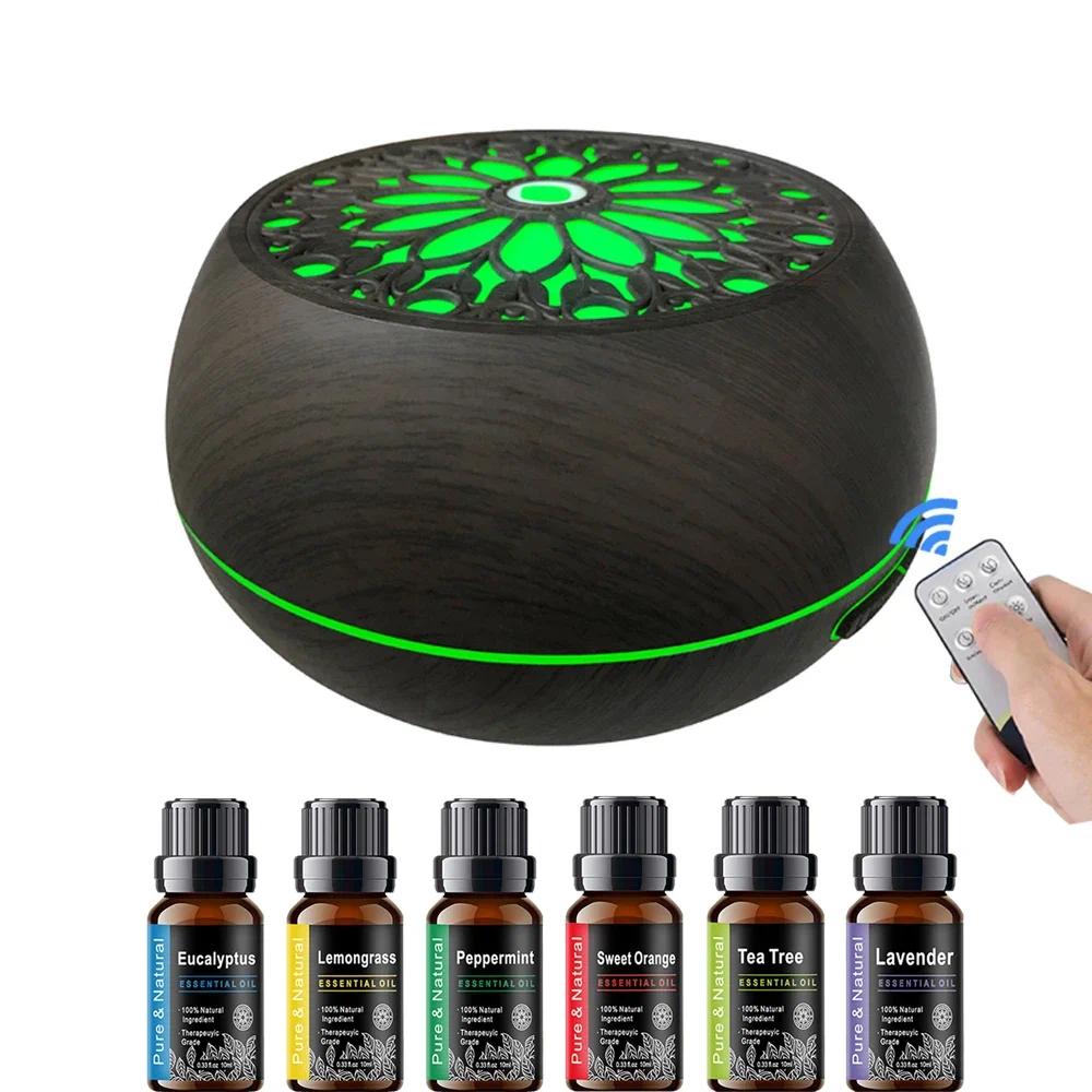 550ml Aromatherapy Diffuser Kit (6 Essential Oils Included) - Soundwave Tech, 3 Mist Modes, Wireless Control, Auto Safety Off