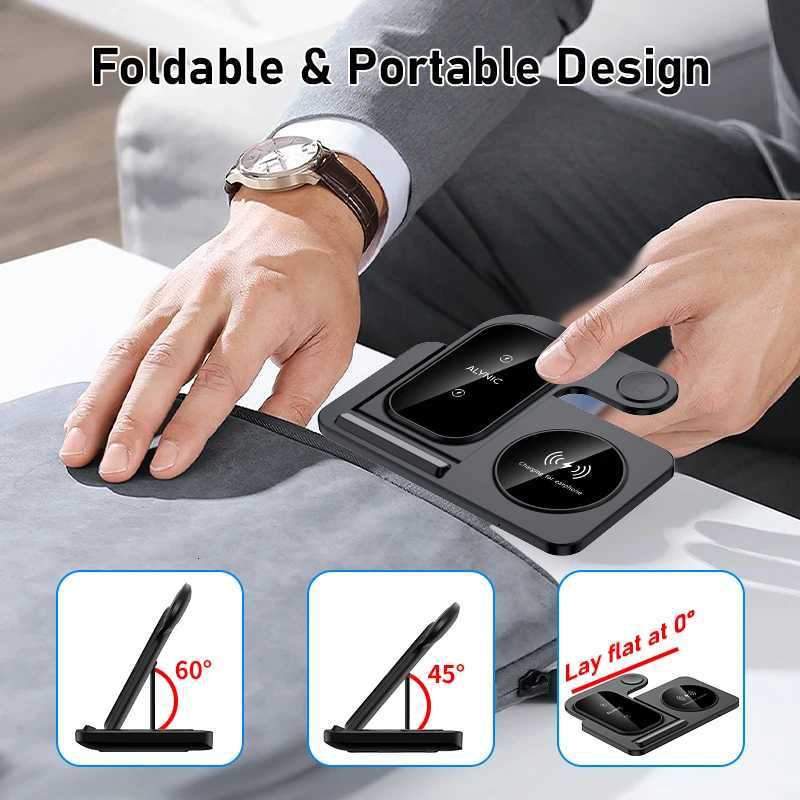 300W Fast Wireless Charger Stand Pad Foldable Fast Charging Station Dock for iPhone 16 15 14 13 12 Pro Max Watch Airpods Y251122