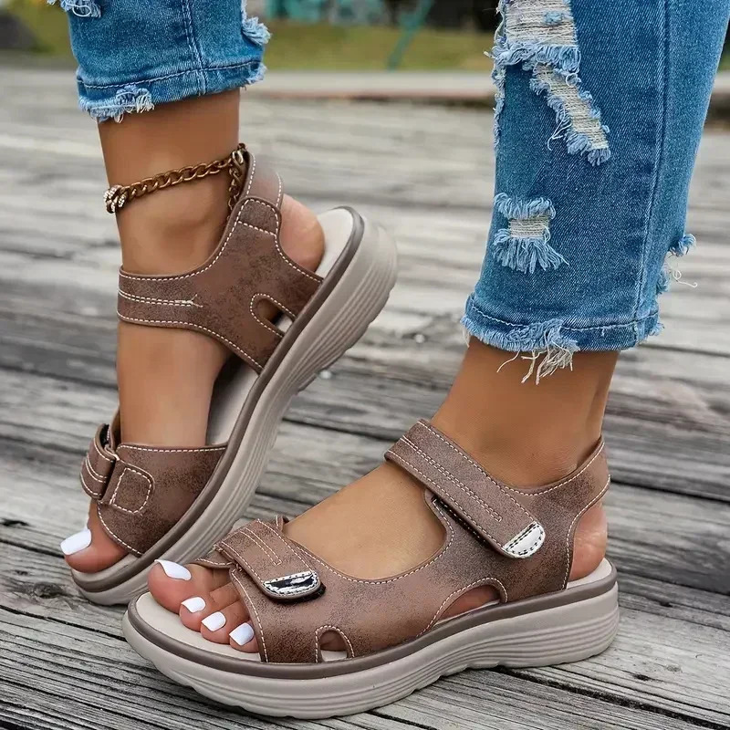 Womens Wedge Sandals Summer Lightweight Casual Platform Plus Size Fashion Anti slip Beach Shoes 250421BJ - view 7