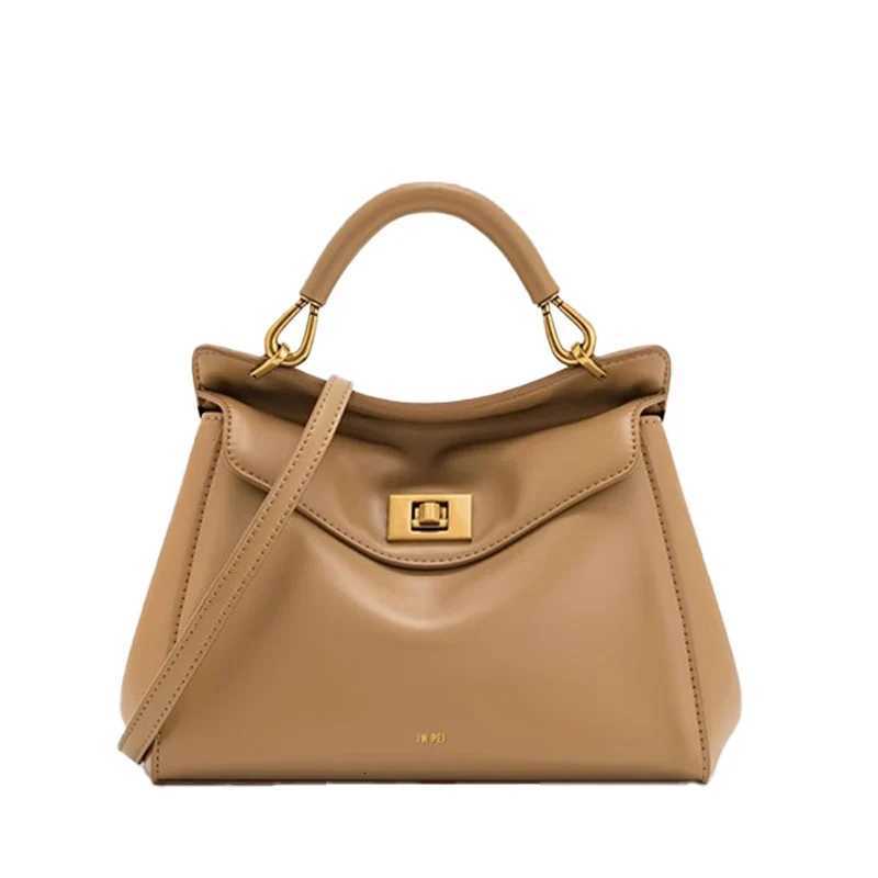 Cowhide ladies hand-held lock bag light luxury and versatile single-shoulder crossbody bag single-shoulder crossbody bag K251121