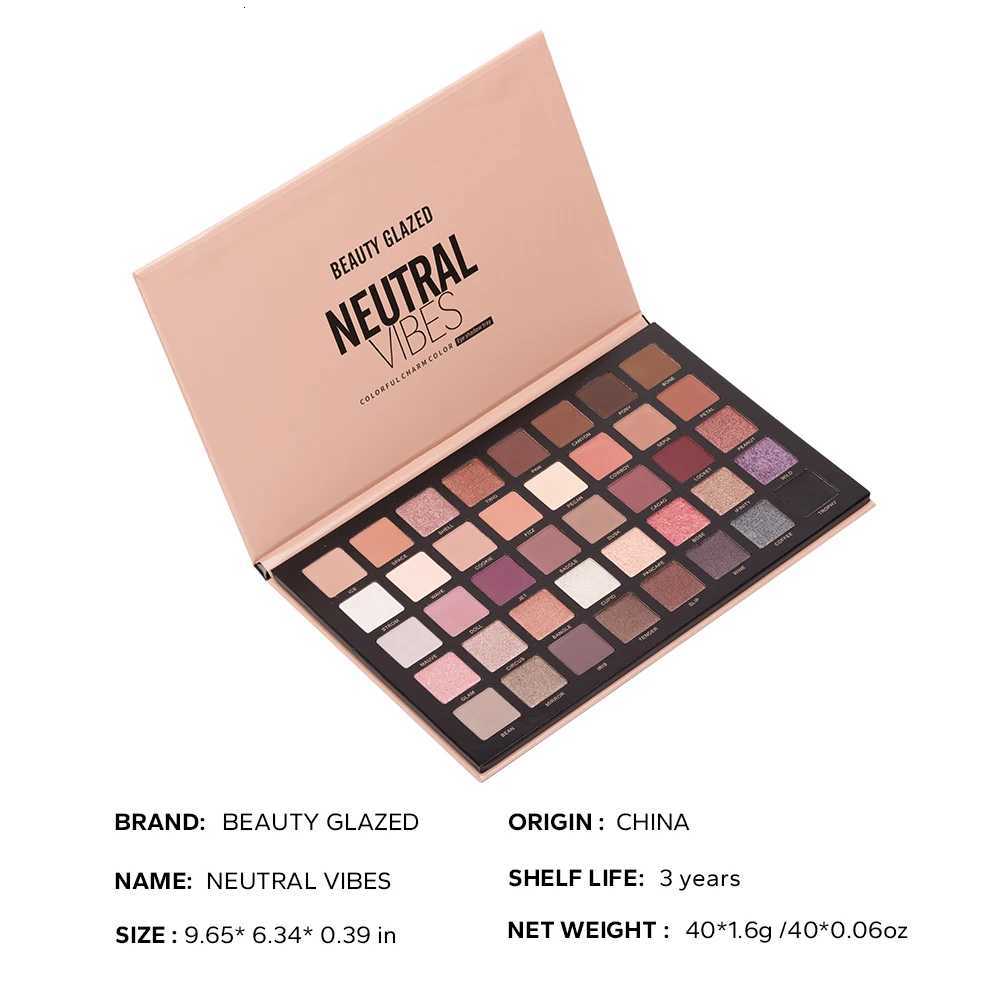 BEAUTY GLAZED NEUTRAL VIBES Matte 40 Colors Highlight Shimmer Eye Shadow Cosmetics Palette Glitter Eyeshadow paletteT251122