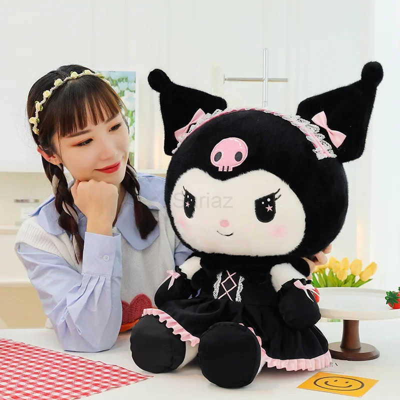 Sanrio 80cm Big Size Kuromi Black Uniform Cartoon Anime Plush Stuffed Doll Room Plushies Pillow Ornaments Girls Holiday Gifts H251122