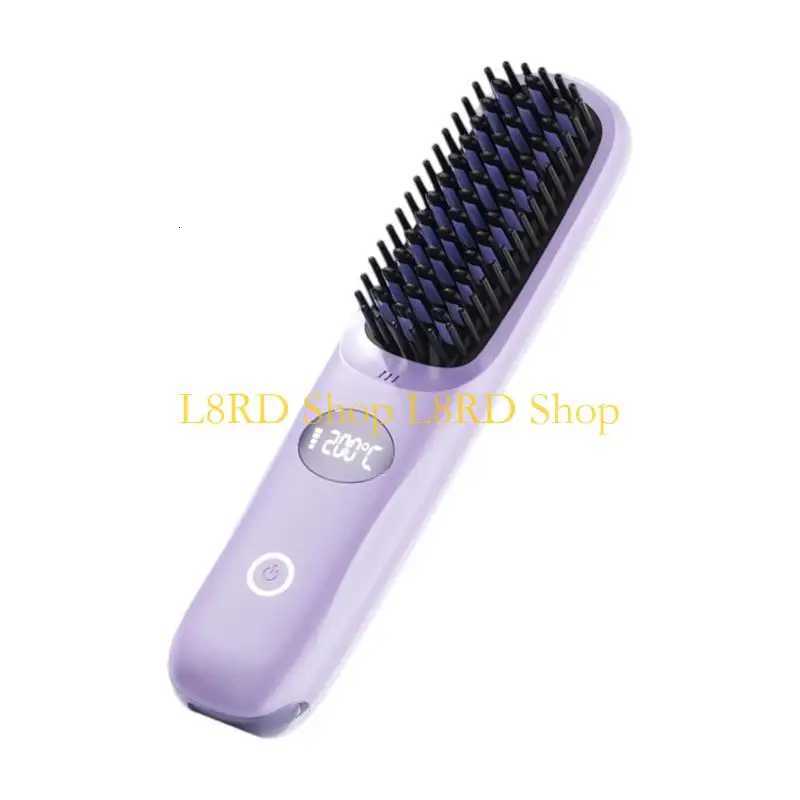 L8RD Ceramic Straightening Comb Cordless Design Lightweight Styling Tool Adjustable Heat Setting Quick 30s Warms Up TimeT251122