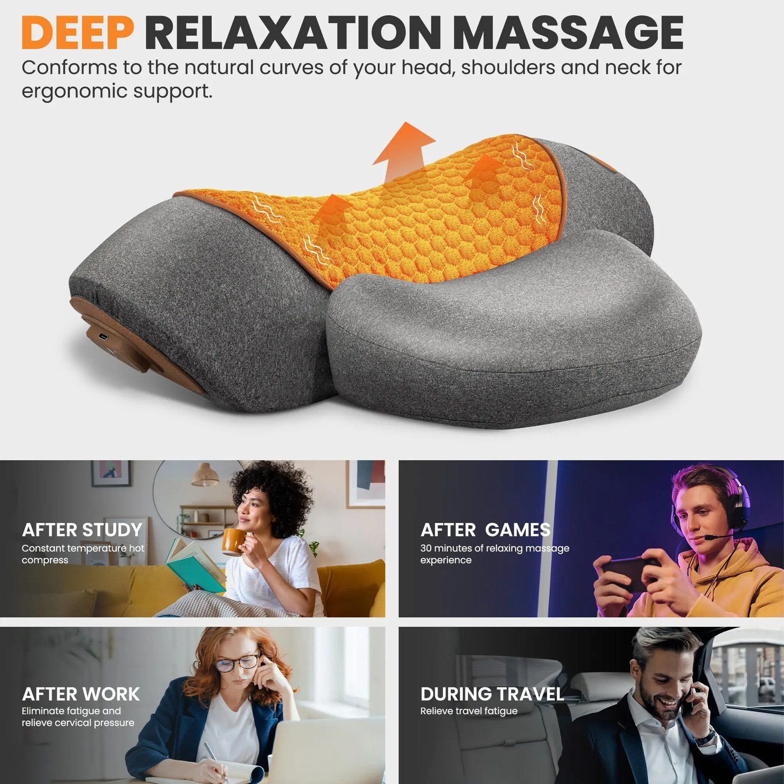 Electric Neck Massager Cervical Pillow Compress Neck Stretch Heating Vibration Neck Shoulder Massage Pillow Back Traction 251118