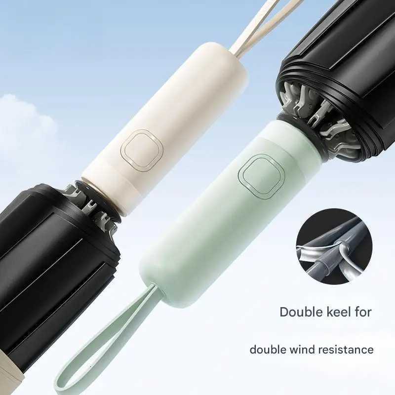 High-end Double Keel Parasol Sun Umbrella Heat Insulation Sunscreen Fully Automatic Anti-ultraviolet Reverse Folding UmbrellaM251122