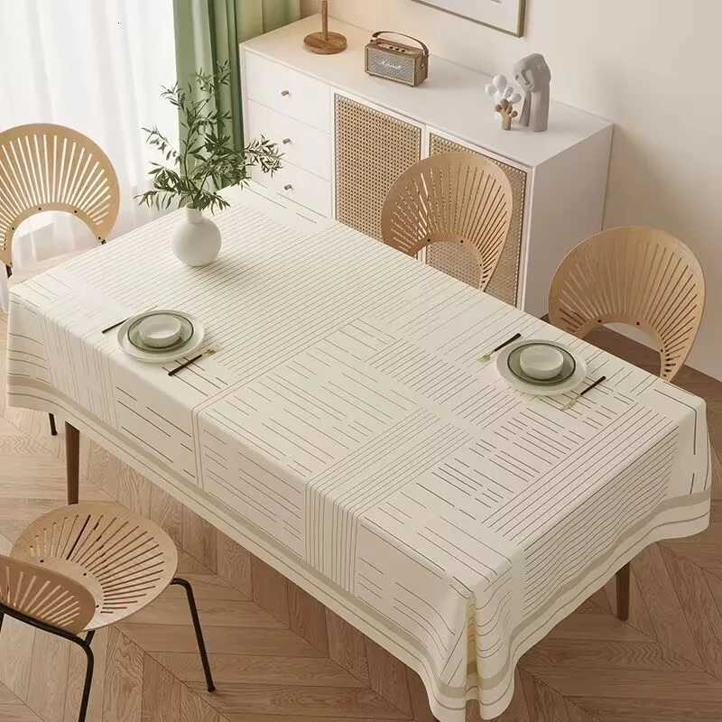 PVC Rectangular Dining Table Tablecloth Oil Resistant Tabletop Protective Cloth Household Plastic High-end Lace Table Cover Mat C251122