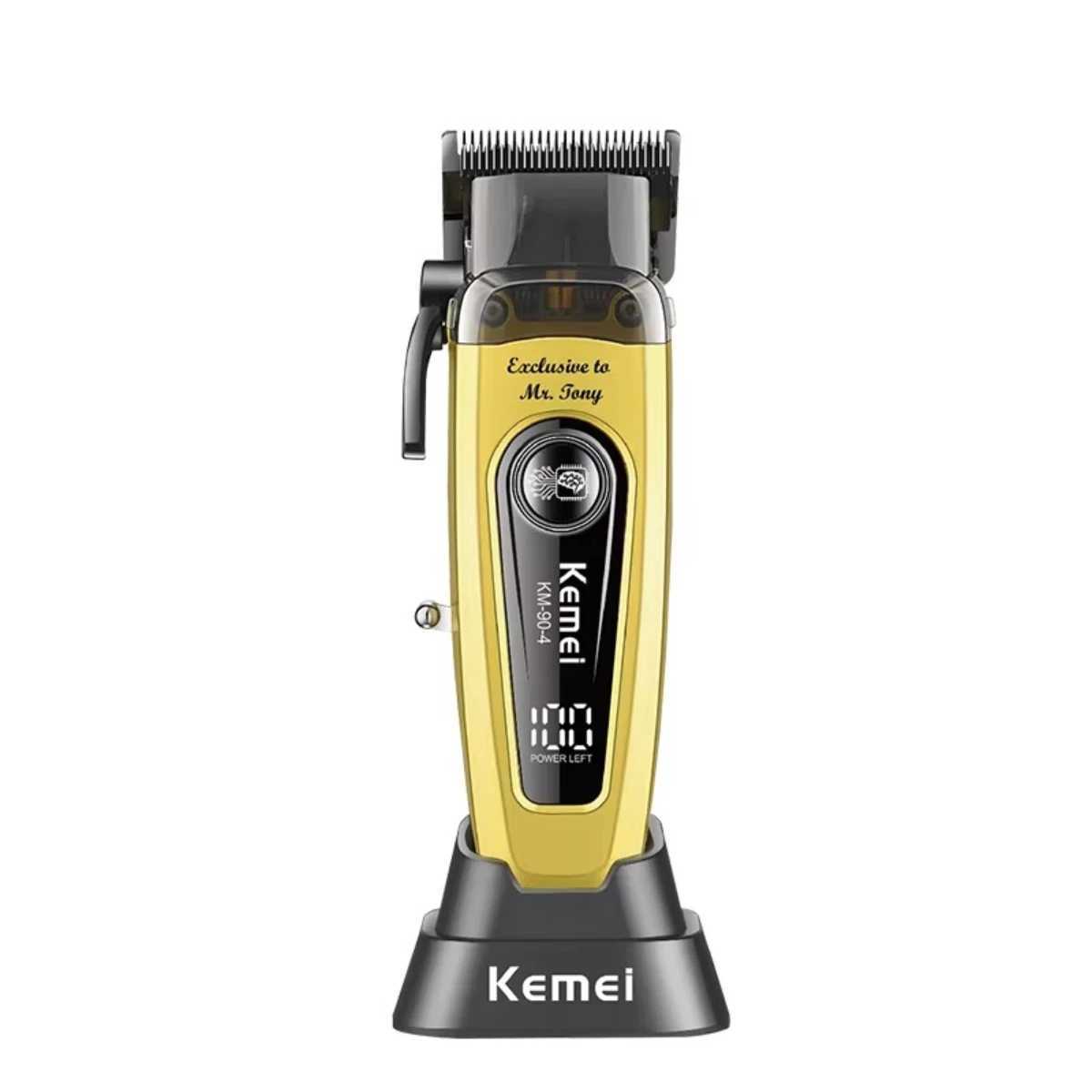 Kemei Professional 500 RPM Barber Rechargeable Trimmer Brushless Motor Mens Hair Clipper KM-90-4 W250422