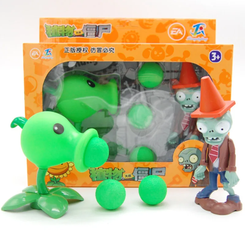 Plants vs Zombies 2 Cactus Peashooter Coconut Cannon A.K.E.E Toy Set Random Delivery Figures Soft Silicone Zombie Birthday Gift