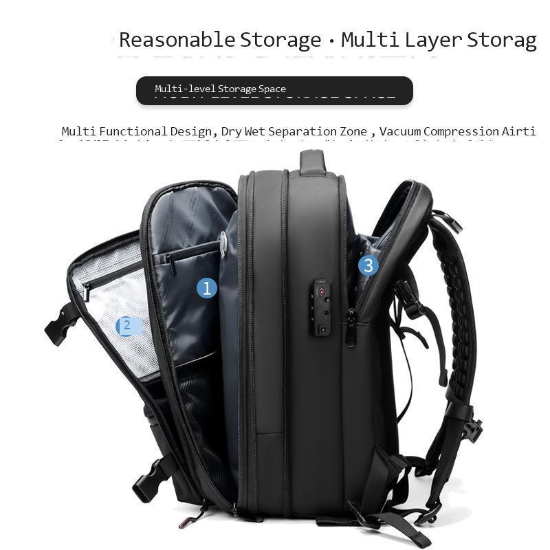 Travel Mens Business Multifunctional Computer Vacuum Compression Bag Large Capacity Backpack TPU 250422