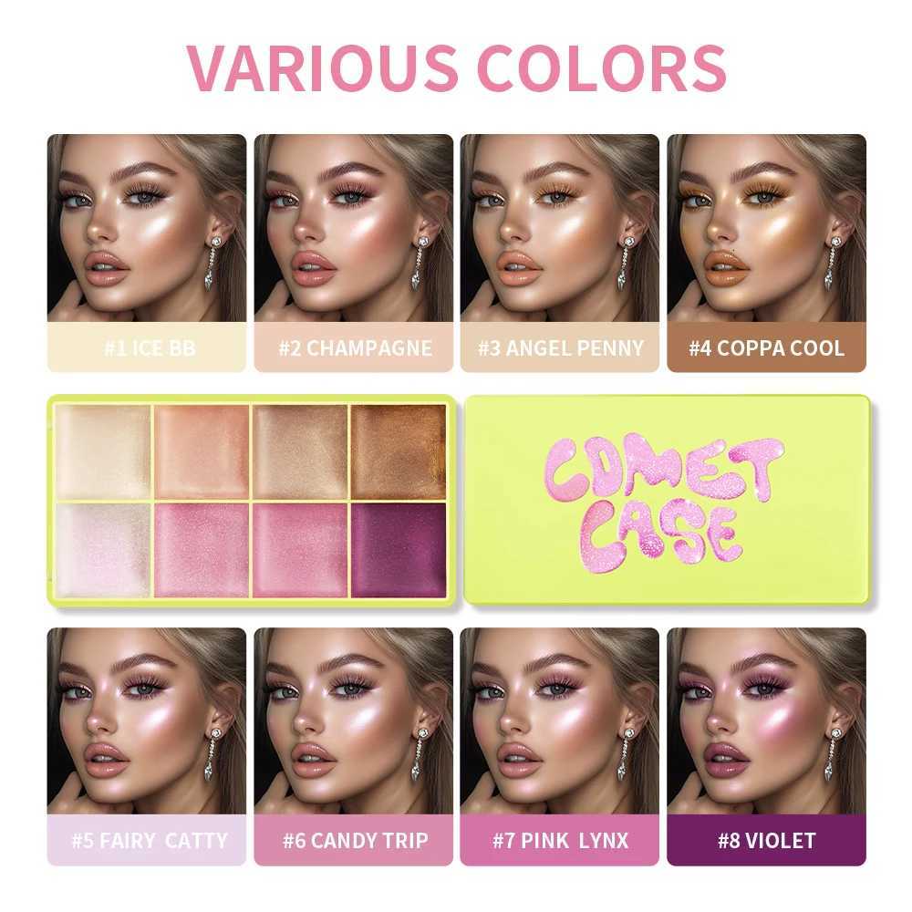 8 Colors Cream Highlighter Palette for Highlight Face Brighten Highlighter Blush Shimmer Waterproof Makeup Tool CosmeticsT251122