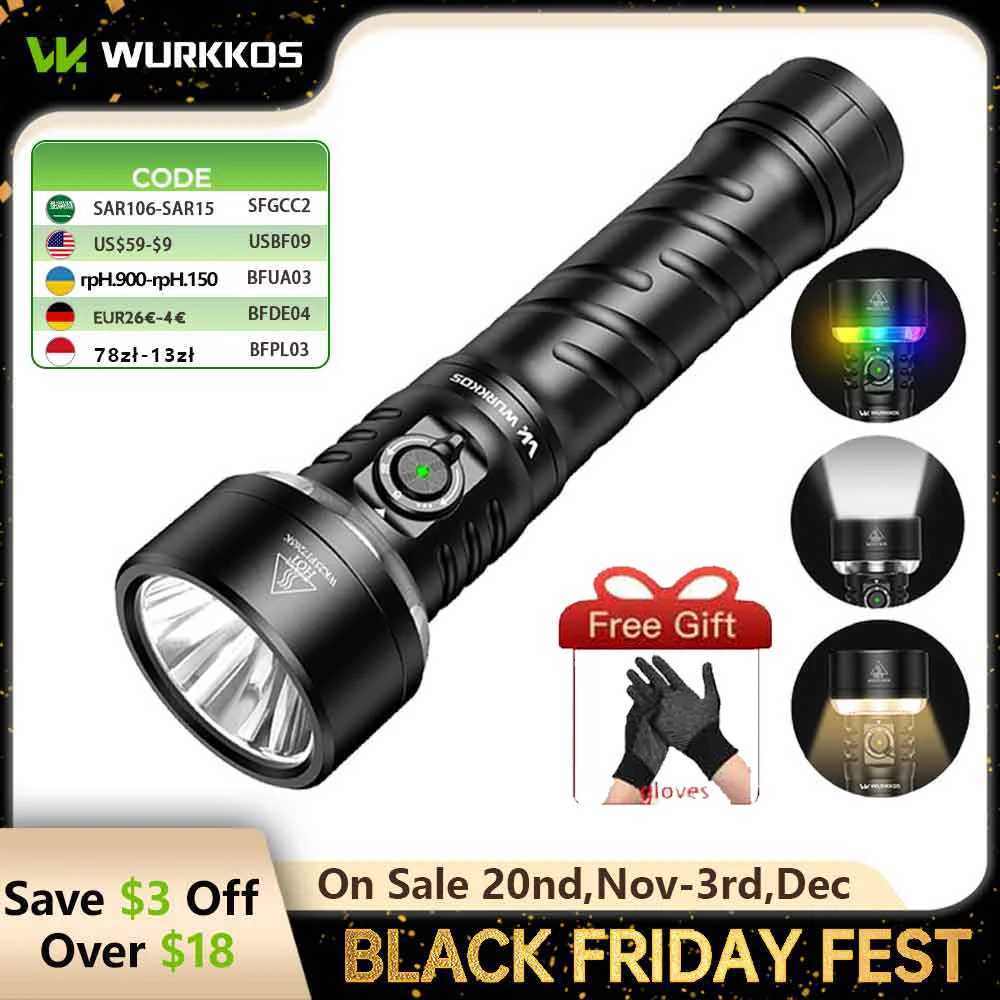 Wurkkos TS27 High-Performance Flashlight 3200LM Multi-Function Rechargeable Ideal for Outdoor Camping Built-in 15000mAh Battery C251122