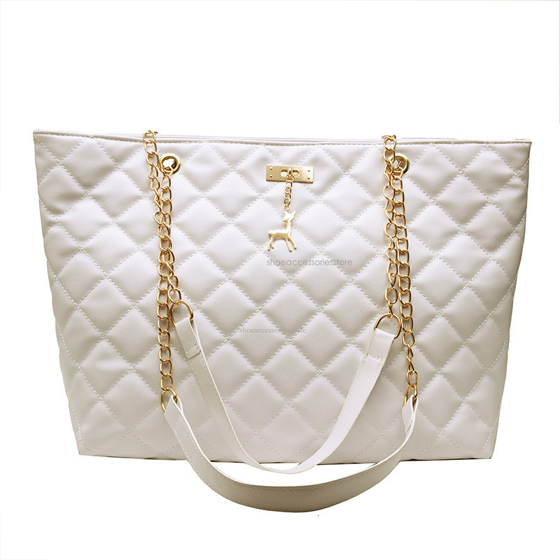 New 2025 Fashion Large Diamond Mesh Embroidery Thread And Chain Handbag Cross Shoulder Bag Women's Bag
