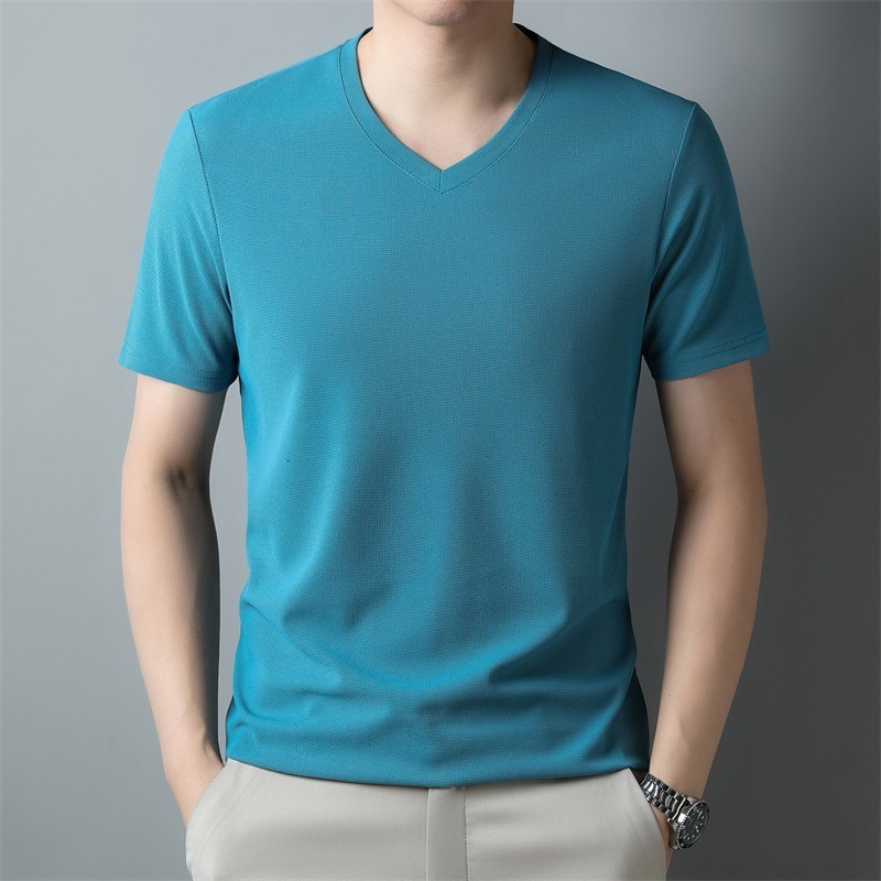 Pure color Cotton T-Shirt Men Y2K Summer Short Sleeves Vintage Oversize Tshirt Streetwear Top 240910