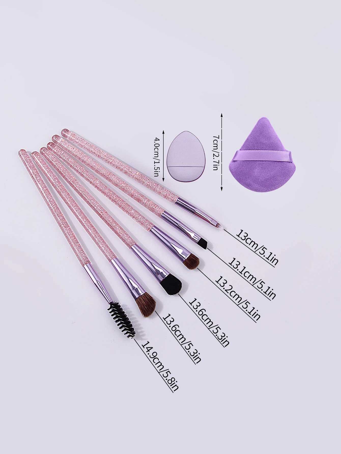 16pieces Eye makeup brush set eyeshadow brush mascara brush eyeliner brush triangular powder puff mini powder puff C251122