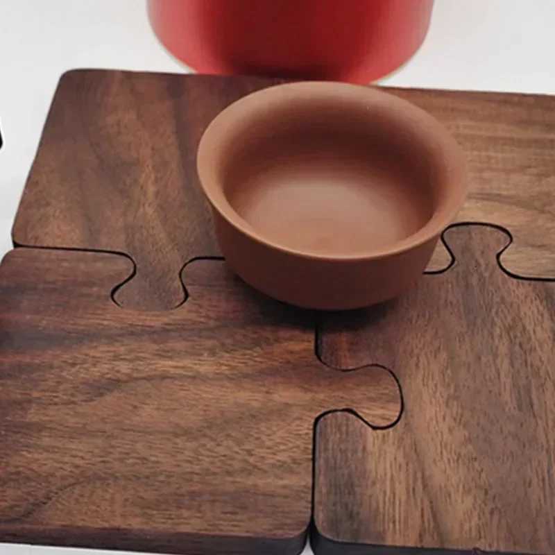 Walnut Coaster Log Coaster Restaurant Decor Solid Wood Heat-resistant Table Top Protection Insulated Wood Jigsaw Coffee Coaster C251122