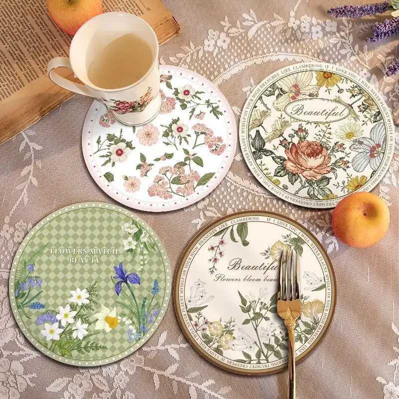 Round Rubber Coasters Antiskidding Absorbent Pad Heatresistant Drink Cup Mat Table Protector Kitchen Items Accessories Drinkware C251122