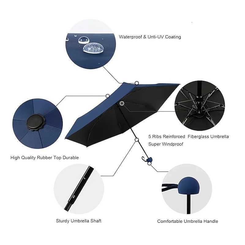 Compact Travel Mini Umbrella Uv Protection Capsule Umbrella 5 Fold Ultra Lightweight Sunshade Umbrellas Protable ManualM251122