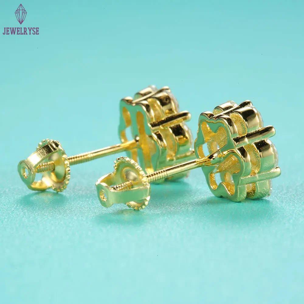 Wholesale Lab Dia Screw Back Sterg Sier wer D vvs Moissanite Iced Out Cluster Stud Earrings For Women