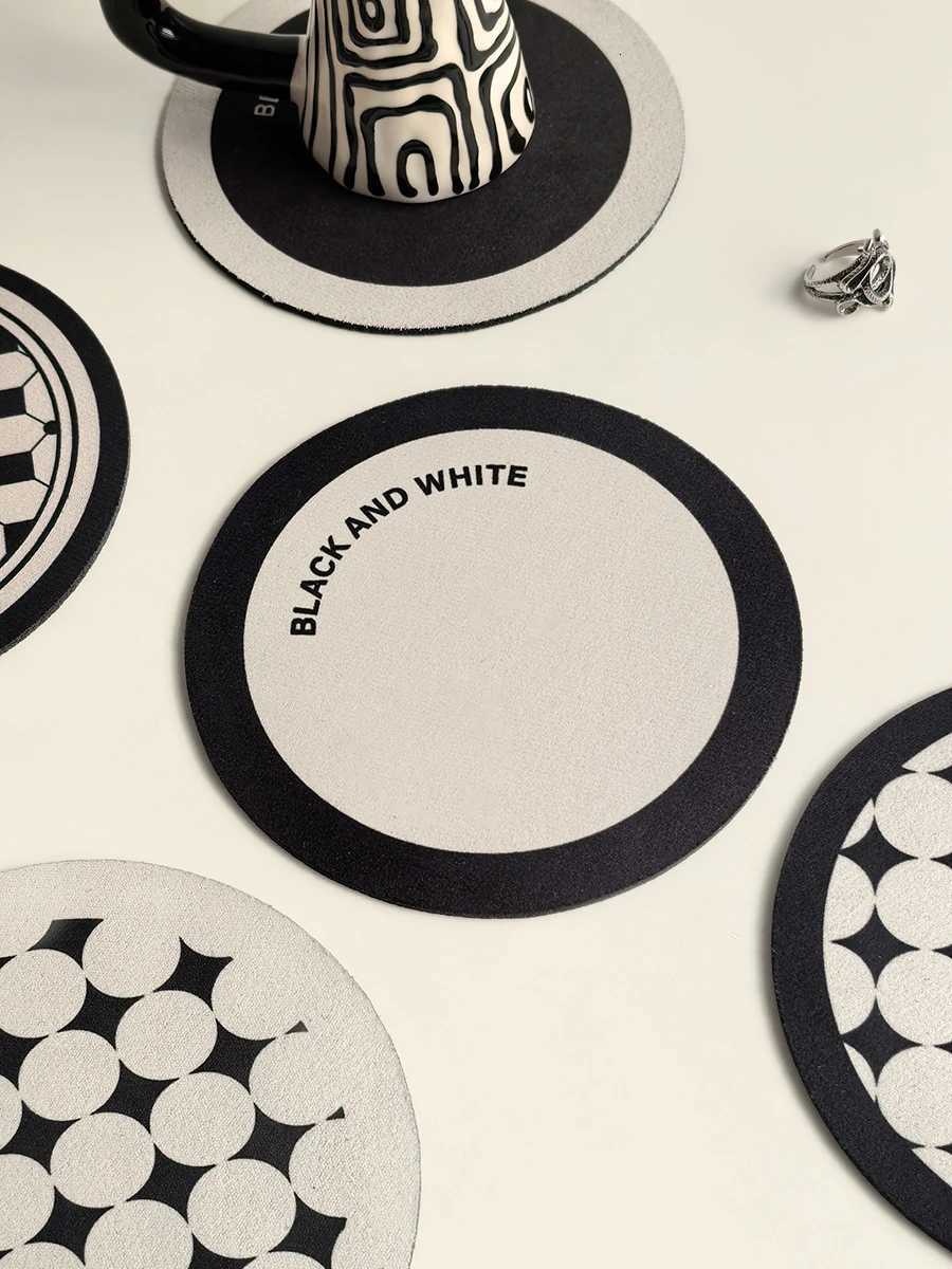 Round Silicone Cup Coasters Set Absorbent Heat Resistant Anti-Slip Insulation Pads for Coffee Tea Mugs C251122