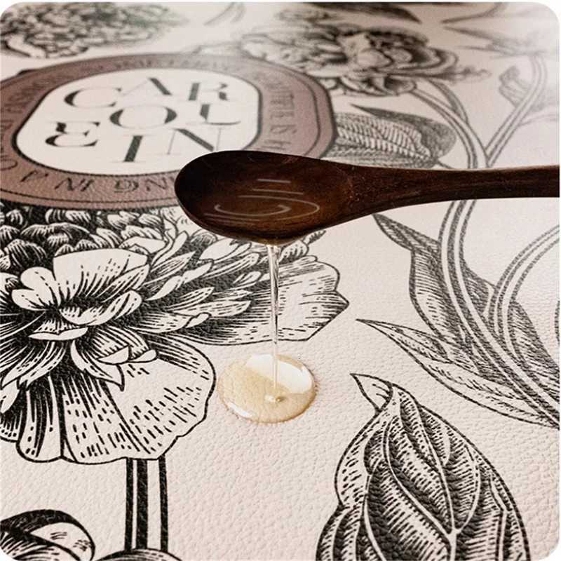Luxury Retro Placemats for Dinner TableWashable Leather Place MatNon-SlipHeat ResistantIndoor Dining Table Decor C251122