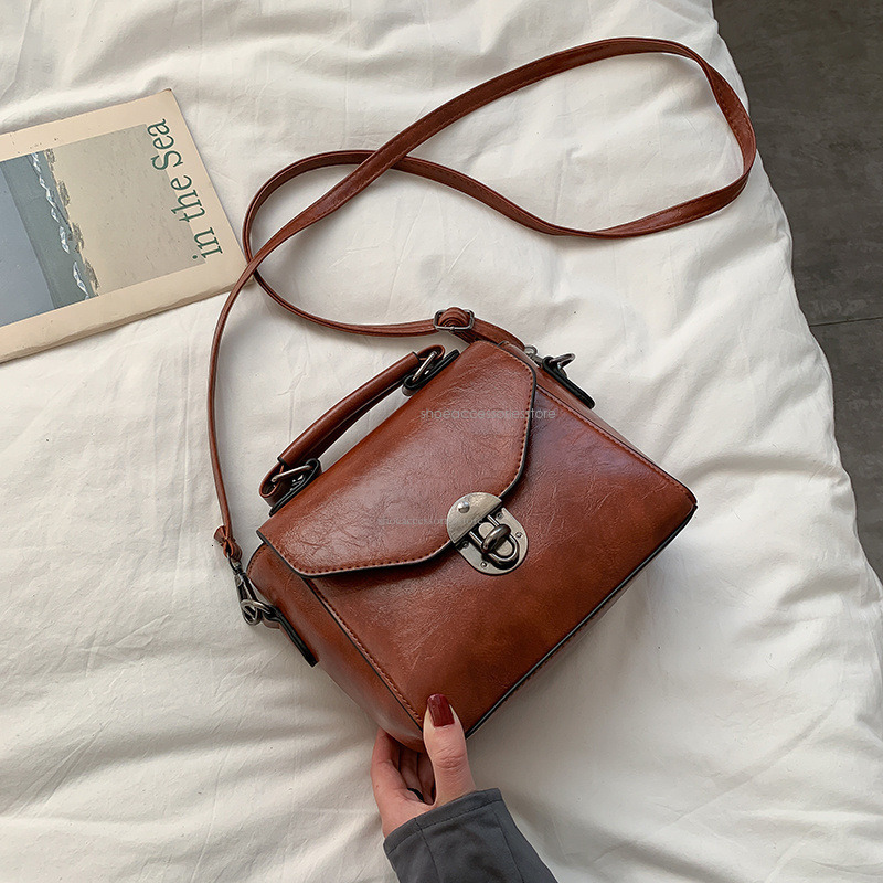 Texture small bag, women's new casual fashion, one shoulder crossbody handbag for girls
