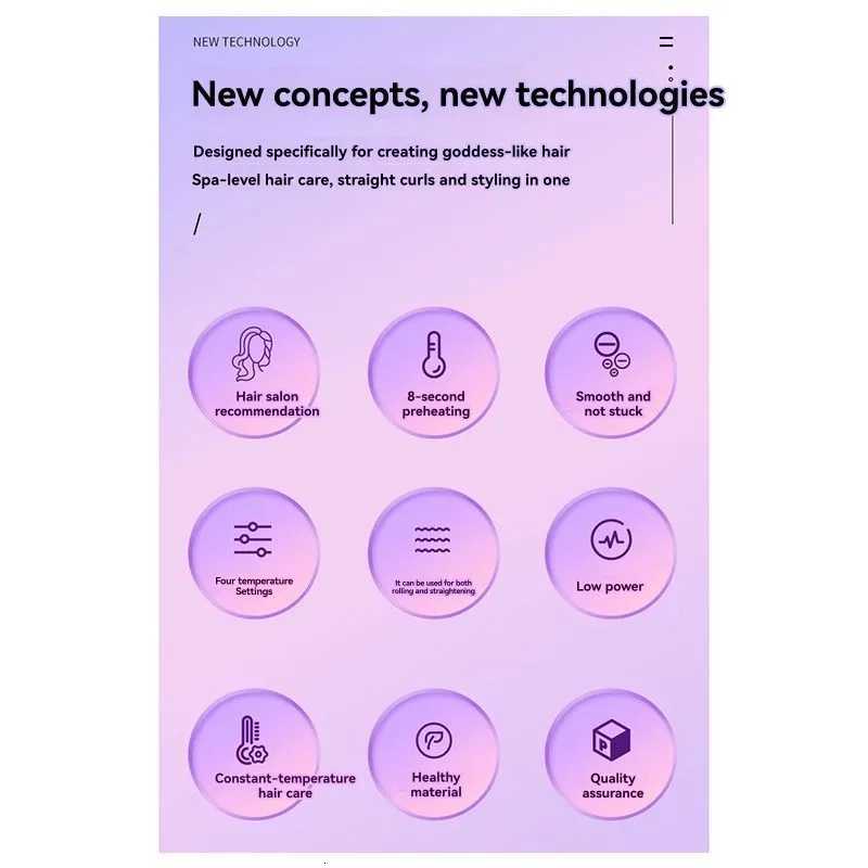 Versatile Dual Function Hair Styler-Adjustable Heat Settings Straightener And Curler Flat Iron With US PlugT251122