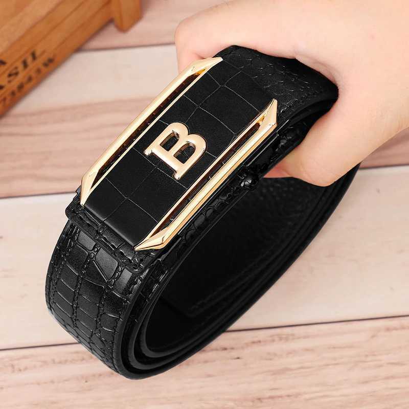 Crocodile Pattern Mens Belt High-Quality Automatic Buckle Belt Fashionable Jeans Strap Trendy Mens Accessories J251122