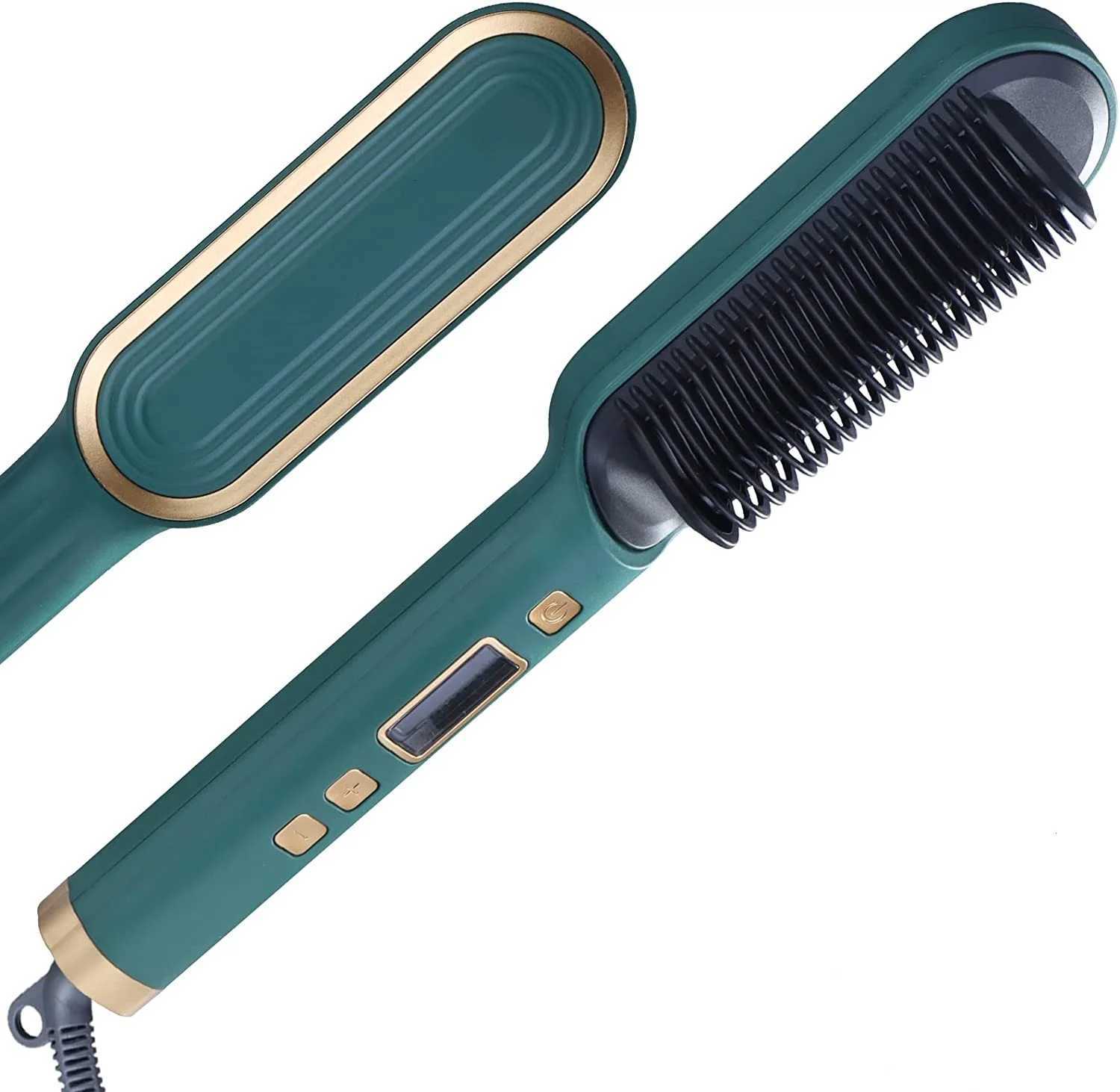 Hair Straightener Brush LCD Hot Comb Wet And Dry Straightening Comb Tourmaline Ceramic Quick Heating Curler And StraighteningT251122