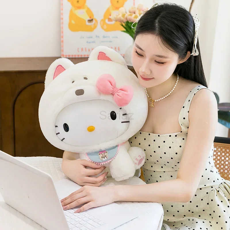 Sanrio Hot Large Size Hello Kitty Transforms Into A Puppy Series Plush Toy Cartoon Anime Filled Doll Kawaii Decorate Girl Gifts H251122