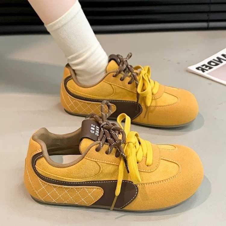 Female Head Ugly and Cute Round Head Single Shoe with Inner Height Enhancement German Training Shoes Spring Sports Leisure Versatile Red Single Shoe 2