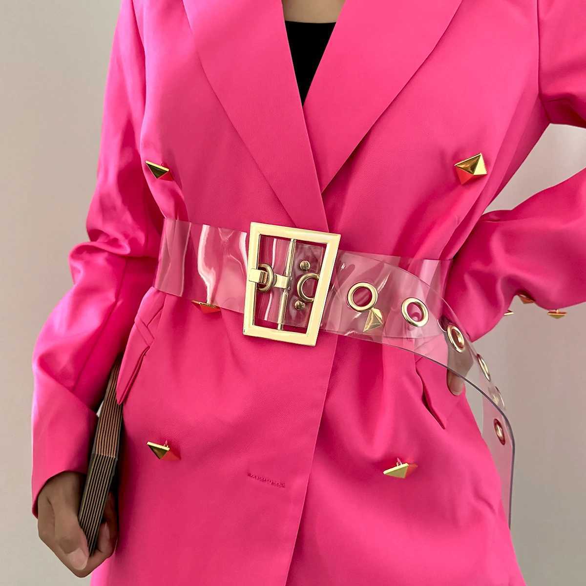 Designer White Clear Belts For Women High Quality PVC Transparent Punk Corset Belt Female Waist Cummerbunds 6cm wide Strap J251122