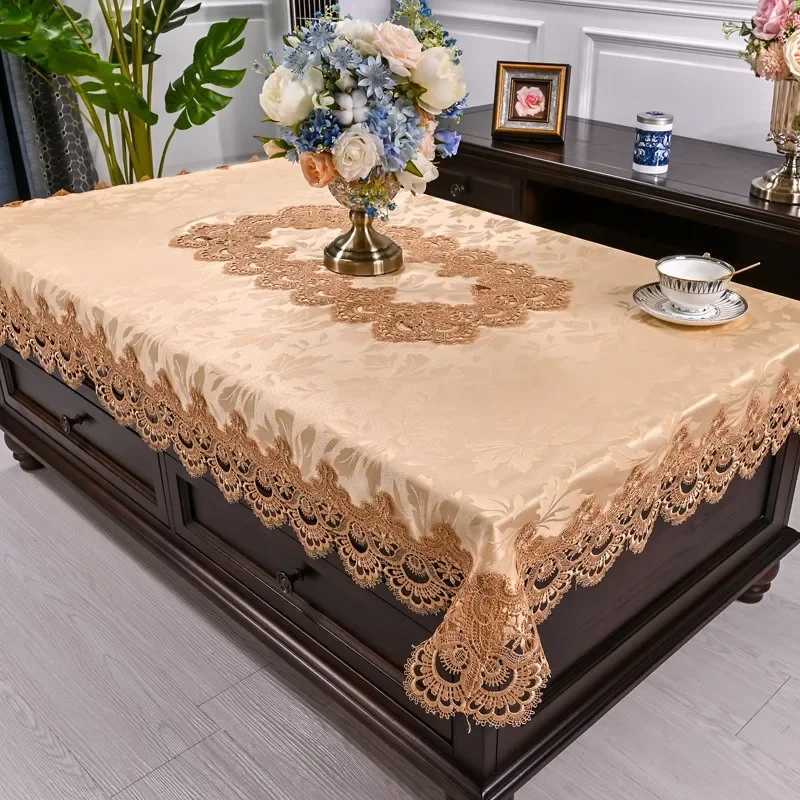 Table Cloth Rectangle White TableCloth Dining Table Cover Table Juppe Luxury Embroidered Lace Chair Cover Elegant Home Decor Wed C251122
