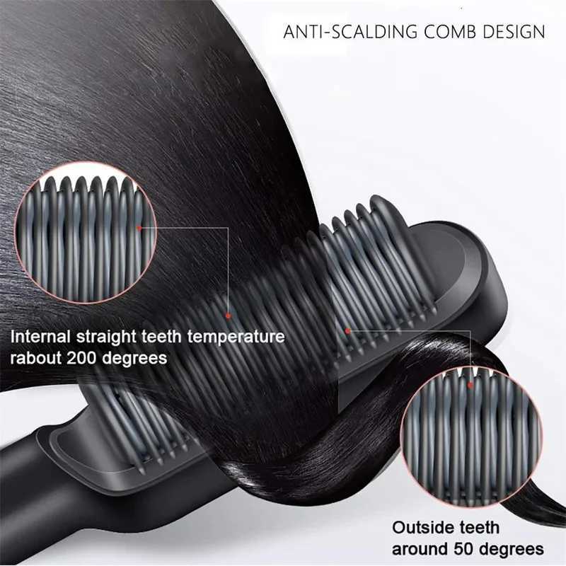 Hair Straightener Professional Quick Heated Electric Hot Comb Hair Straightener Personal Care Multifunctional Hairstyle BrushT251122