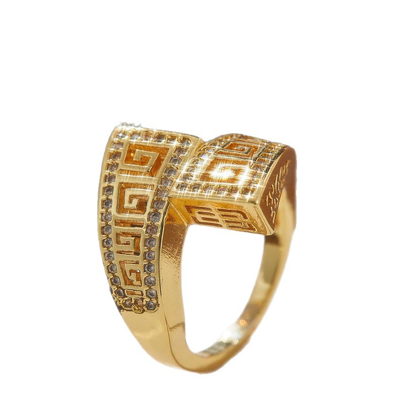 Geometric loop ring unique and fashionable ins style finger ring High quality gold designer diamond ring rings designer for women engagement men love  - view 5