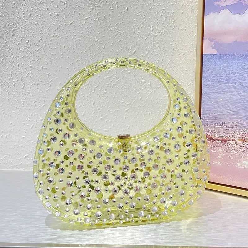 Handmade Rhinestone Purses and Handbags for Women Luxury Designer Transparent Top Handle Bags Banquet Bag Evening Clutch Bags K251121