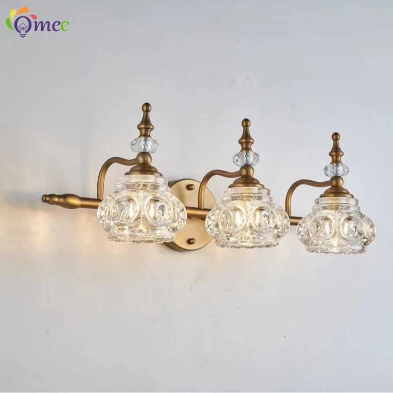 Modern Gold Luxury Crystal Wall Lamp Living Room Decoration Study Bedroom Bathroom Mirror Front Home Led Indoor Light Fixture M251122